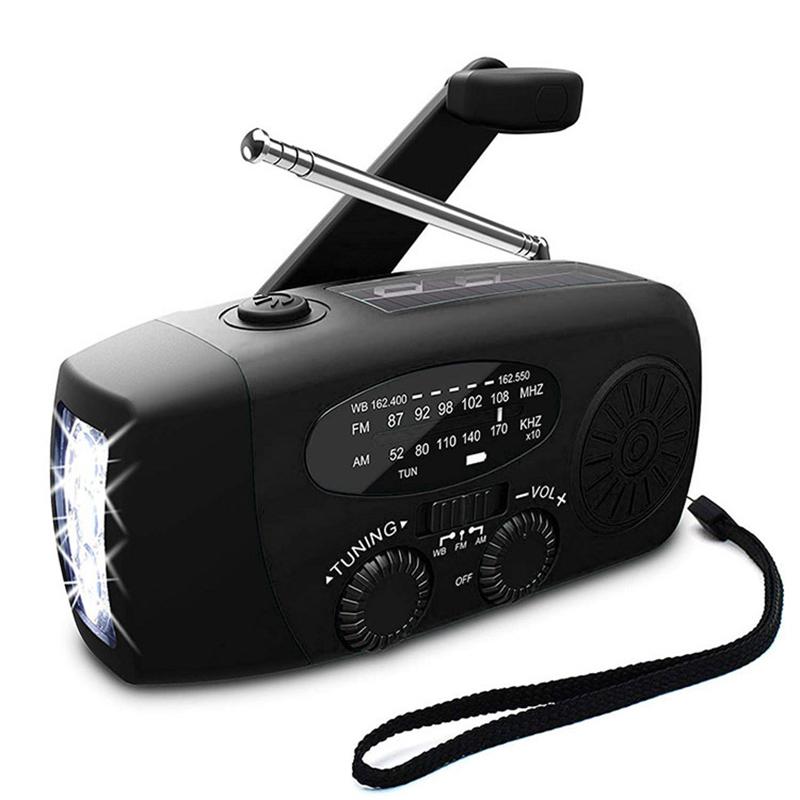 Multifunctional Portable Hand Crank Power Generation Emergency Radio Solar Disaster Prevention FM AM WB NOAA Power Bank