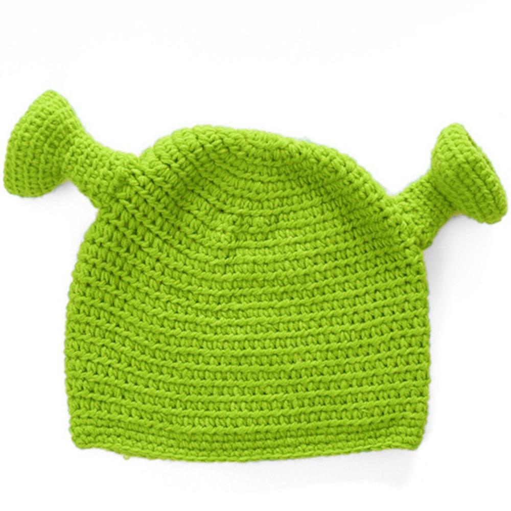 Nuevo Pasamontañas Creativo Hecho a Mano Divertido Diseño de Shrek Para Mujeres Hombres Monstruo Invierno Lana Tejida Gorra Unisex Cálido Regalos de Navidad