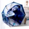 Corpse Bride Blue Butterfly Fantasy:Automatic Opening/Closing Umbrella with 3 Fold Design and Iron Frame Perfect Gift for Fans,Travelers