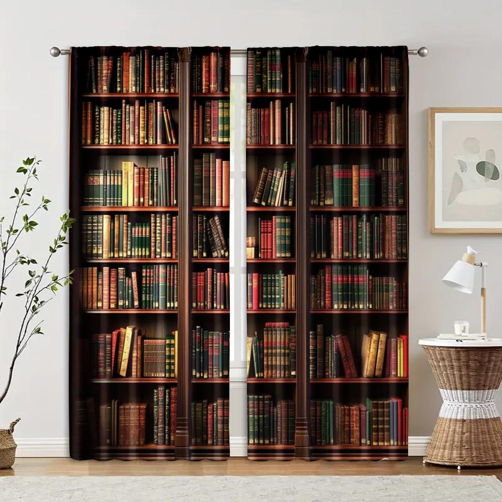 2 ks   Závěsy Rolety 2D potisk Vintage Potisk Knihovny Polyester (bez tyče) Domácí dekorace Ideální pro ložnici a obývací pokoj