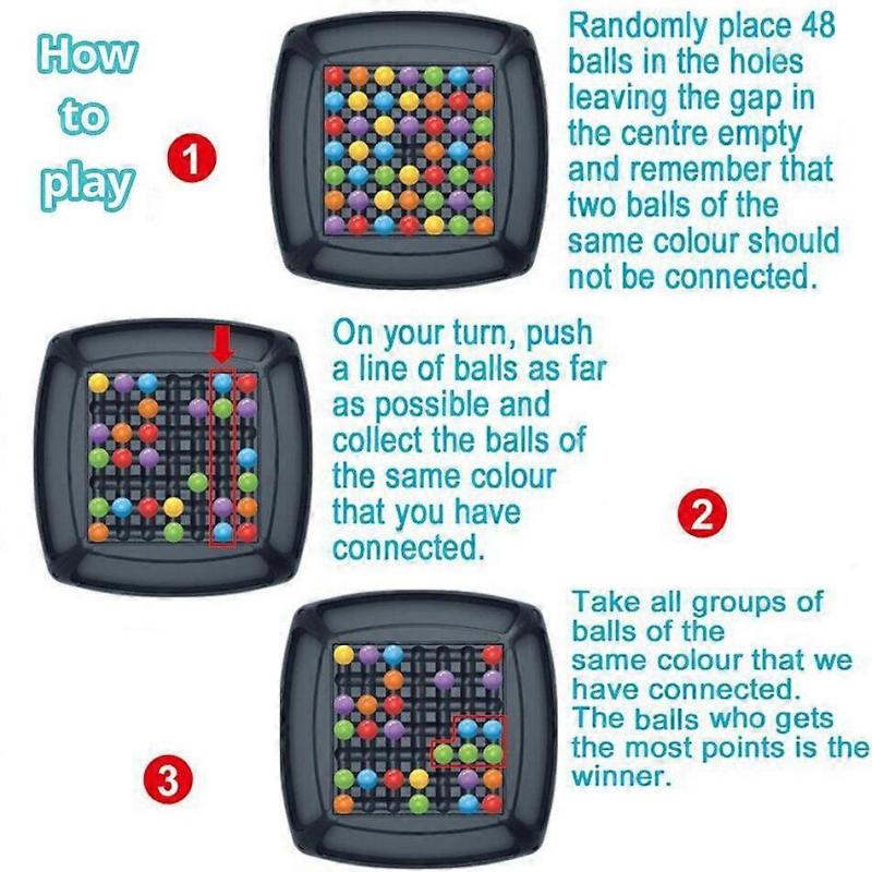2-4 Players 20cm Rainbow Ball Elimination Concentration Bead Training Board Game Magic Chess Family Party Toys For Children