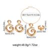 European High-End Spiral Vortex Jewelry Set: Geometric Earrings, Necklace, and Ring Trio