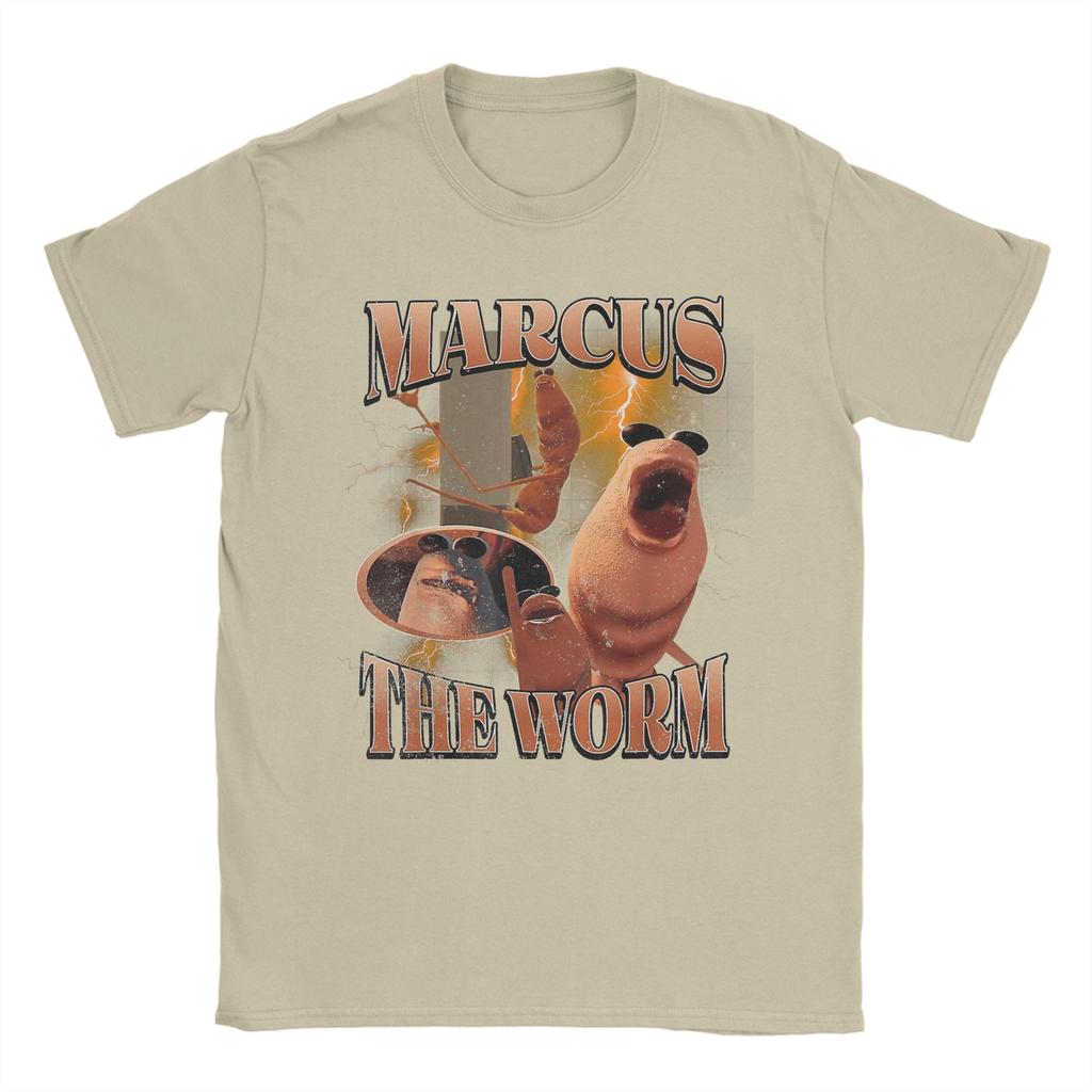 Marcus The Worm Funny Memes T Shirt for Men Cotton Crazy T-Shirt Round Neck Tee Shirt Short Sleeve Tops New Arrival