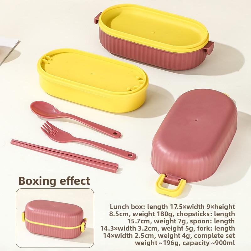 Plastic Lunch Box, Wheat Straw Sealed Lunch Box, Student and Office Worker Preservation Microwaveable Lunch Box