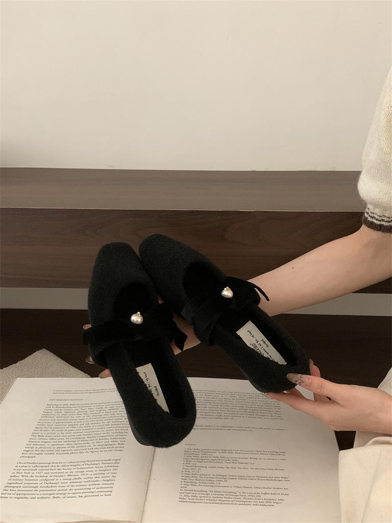 French Mary Jane Shoes Flat Black Shoes Autumn and Winter Retro Late Evening Wind Single Shoes Ladyshoes Soft-soled Women's Shoes