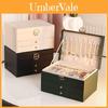Classic Leather Jewelry Box With Multiple Layers For Elegant Storage Of Earrings Rings And Necklaces
