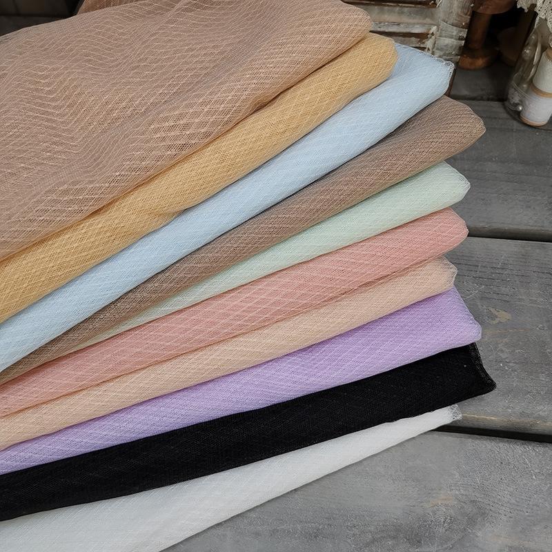 Nylon Jacquard Soft Mesh Fabric - Multi-Color Lightweight Grid for Women's Apparel