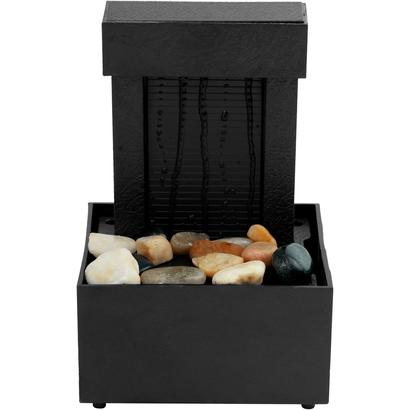 

Настольный фонтан 3-уровневый Лист лотоса Маленький водопад Фонтанчики Внутренний фонтан с камнями Светодиодное кольцо Освещение Декор для дома