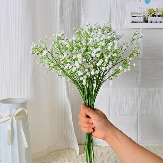 6Pcs 42CM Artificial Babysbreath 3 Fork Realistic Fake Flower Home