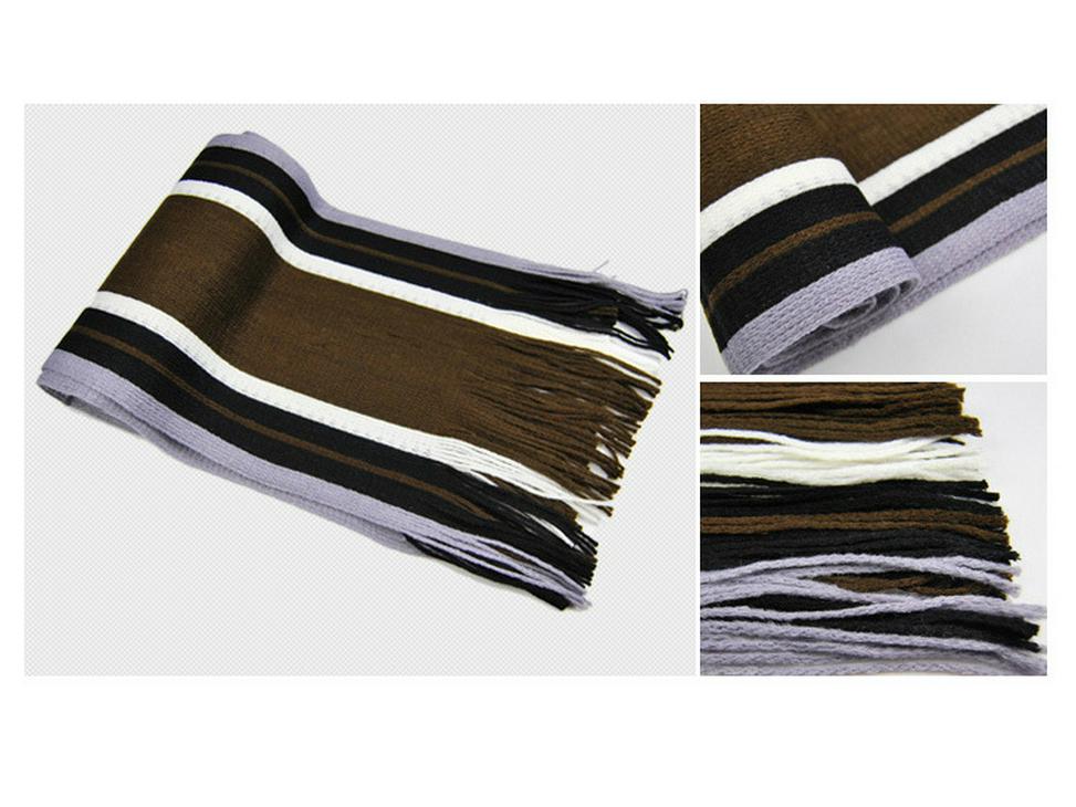 Autumn/Winter Men's Tassel Striped Snood Scarf - Thickened & Widened