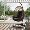 Egg Chair Cushion Replacement Thick & Soft Swing Chair Cushion with Stain Resistant Fabric for Indoor Outdoor Hanging Chairs Black