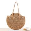 Women Boho Woven Handbag Summer Beach Tote Straw Bag Round Rattan Shoulder Bag
