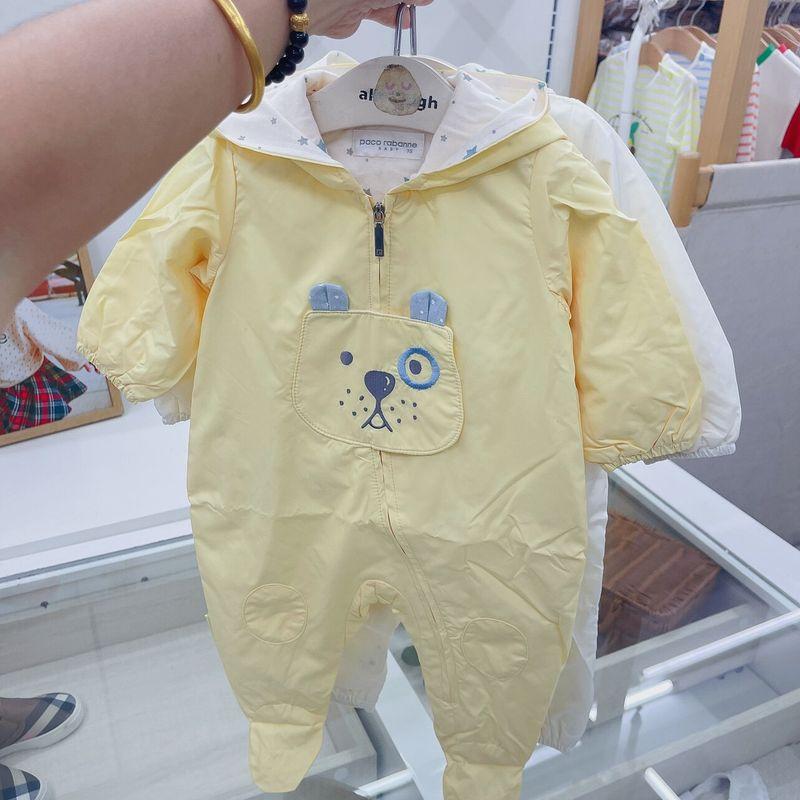 

Korean Spring and Autumn Cotton Cap Outwear Children s Jumpsuits Light Yellow V Friend 5% off 80cm Without Feet
