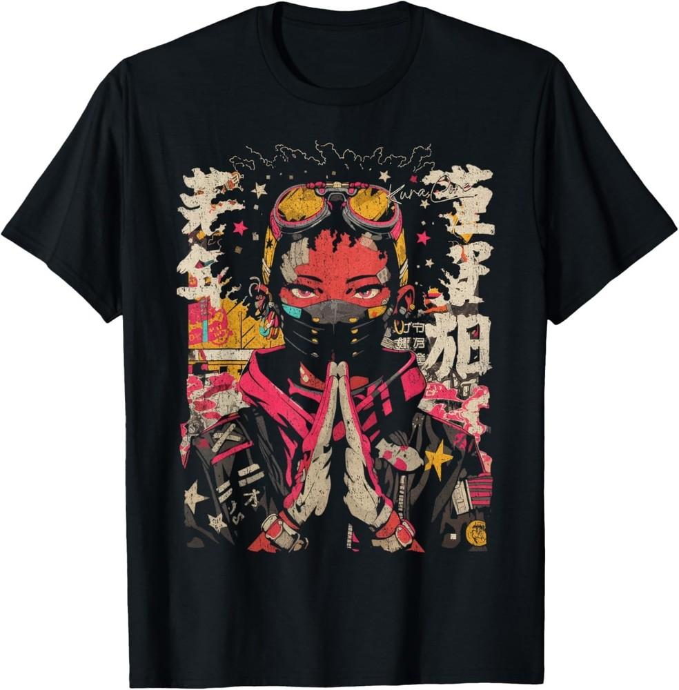 

Japanese Streetwear Afro Cyberpunk Y2K Techwear Manga Anime T-Shirt S