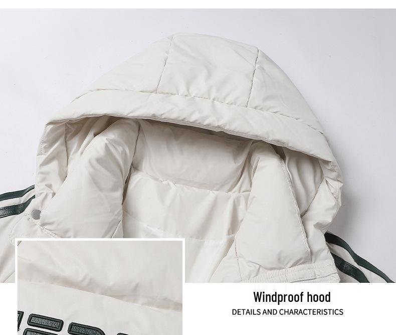 2024 Men's Loose Fit Hooded Down Jacket - Trendy, Casual, Versatile, and Thick, with White Duck Down.