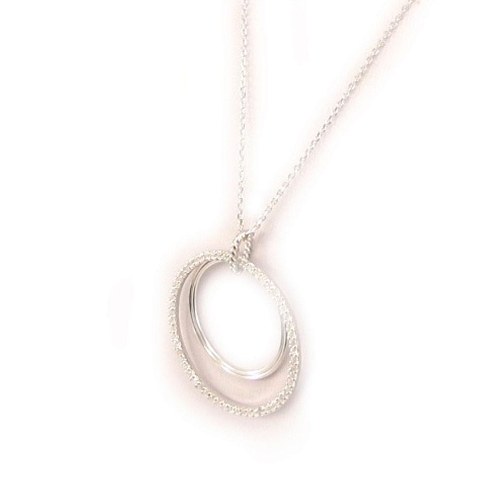 Altesse [L0192] - 'Scarlett' bílý stříbrný náhrdelník