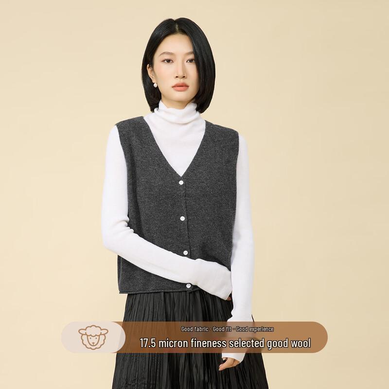 Northern Deer Women's 100% Merino Wool Knit Cardigan Vest