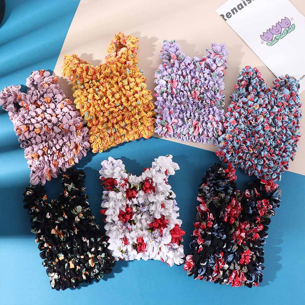 Elastic Handheld Shopping Bag Expansion Floral Paddy Bag Portable Foldable Stretch Bag  Snack