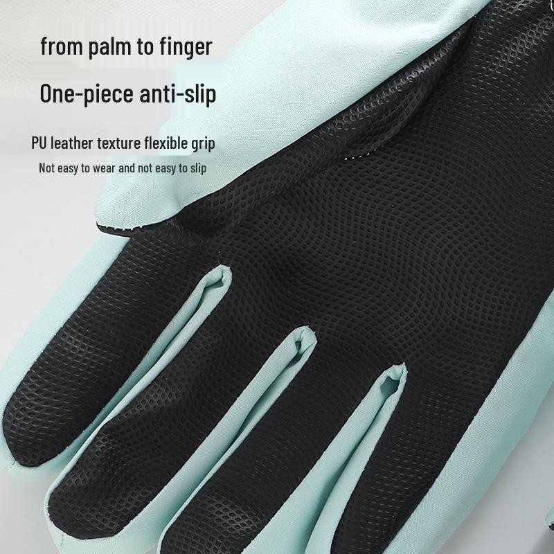 Women's Thick Fleece-Lined Touchscreen Ski Gloves - Non-Slip, Waterproof, Warm for Winter & Outdoor Use