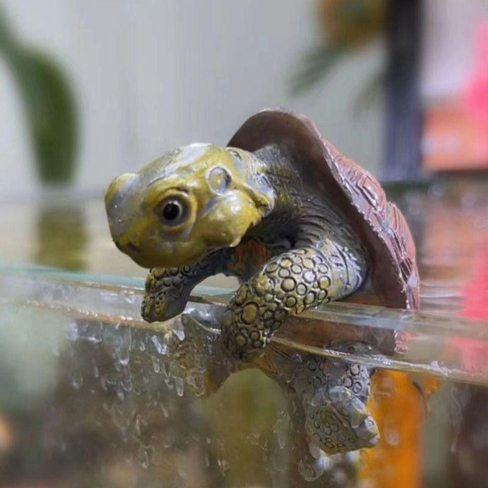 Cute Simulation Turtle Hanging Pot 3-sided Small Turtle Ornament Cartoon Climbing Turtle Home Flower Pot Aquarium Decoration