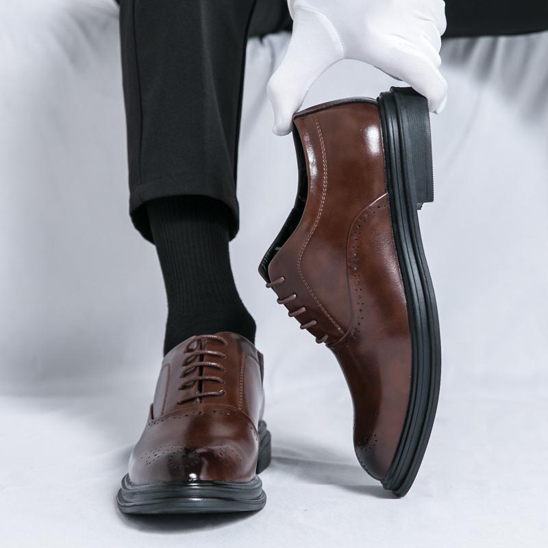 Mixed Colors Mens Dress Shoes Retro Male Leather Shoes Business Male Baroque Footwear Casual Mens Oxford Footwear