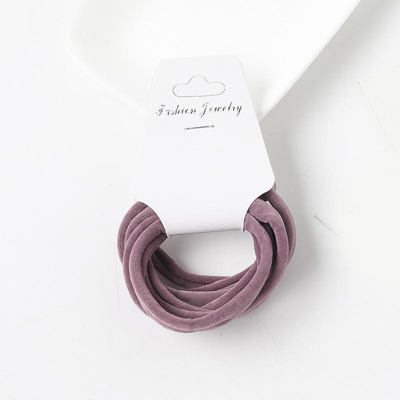 

6 шт. Женские однотонные резинки для волос Базовые резинки для волос Девочка Эластичная повязка на голову Кольцо для волос Простые аксессуары-скранчи Держатель для хвостика