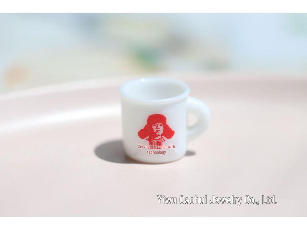 Mini People Simulation Enamel Mug Ornament: DIY Resin Jewelry Craft Material for Dollhouses