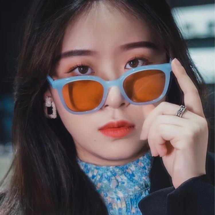 Square cat eye sunglasses women's new brown sunglasses travel street sunglasses take pictures