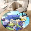 1pc Anime Cartoon Design Round Carpet - Office Chair Mat, Non-Slip Rug for Home Decor, Living Room, Bedroom, Game Room & Dormitory Decoration.W064