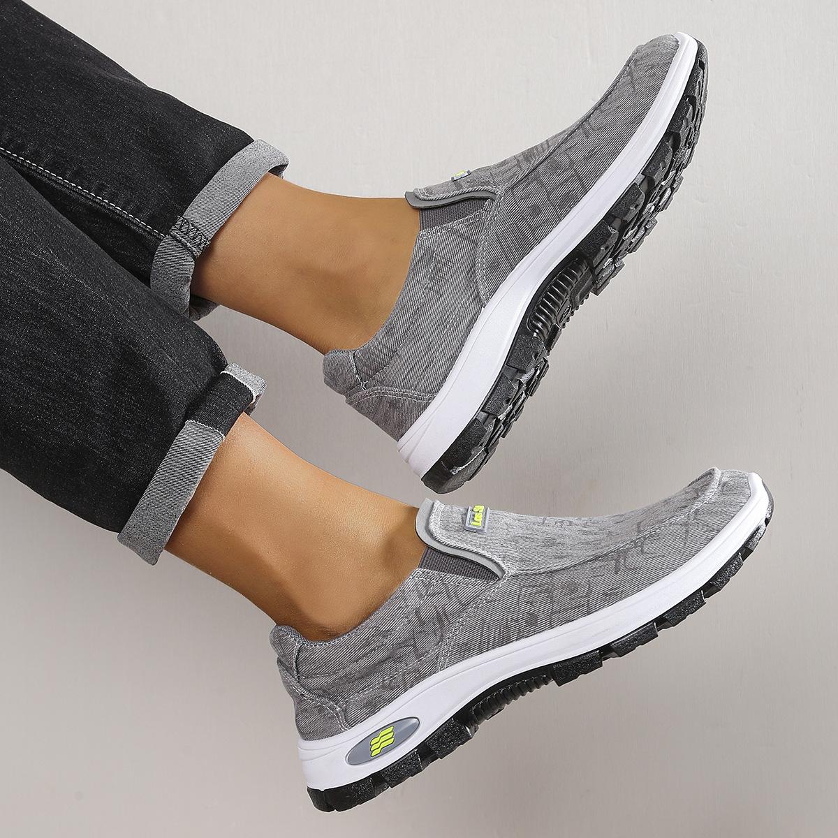 

Мужская обувь, Обувь из выстиранной парусины, Мужская повседневная обувь, Дышащая и устойчивая к запахам тканевая обувь для мужчин 42 серый