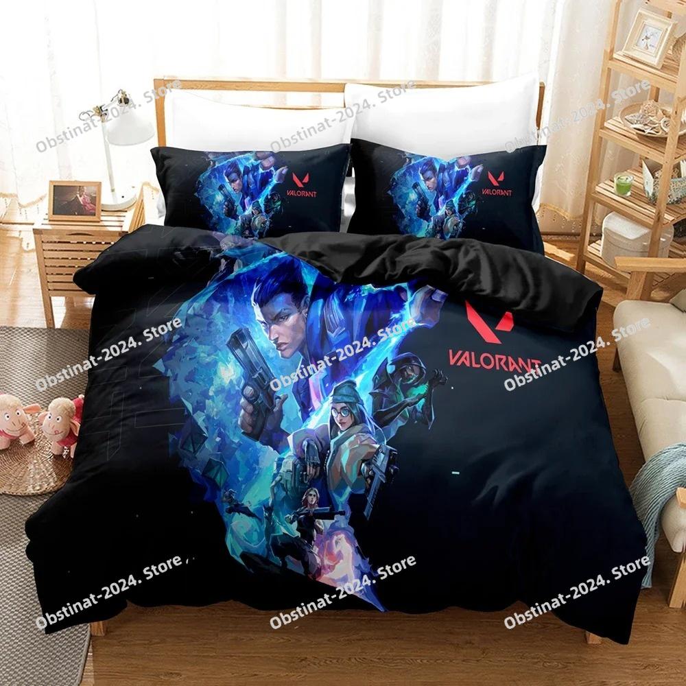 New Game VALORANT Bedding Set Printed Duvet Cover Pillowcase Single Double Style Queen King Size Sets Linen Home Textiles