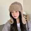 Japanese New Versatile Knitted Plush Lei Feng Hat Autumn and Winter Outdoor Leisure Windproof Warm Hat Showing Face Small Hat for Women