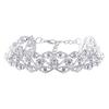 Luxus Temperament Kristall Strass Anhänger Choker Halsband Silberbeschichtete Kette Halskette Damen Hochzeits Schmuck