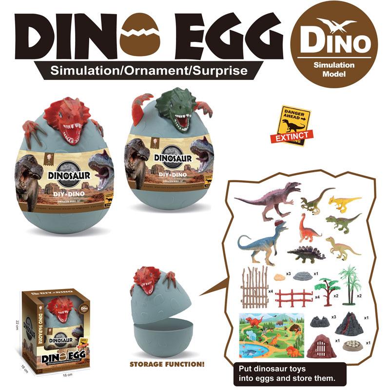 Dinosaur Toy Set: Soft Rubber T-Rex & Friends with Egg for Kids