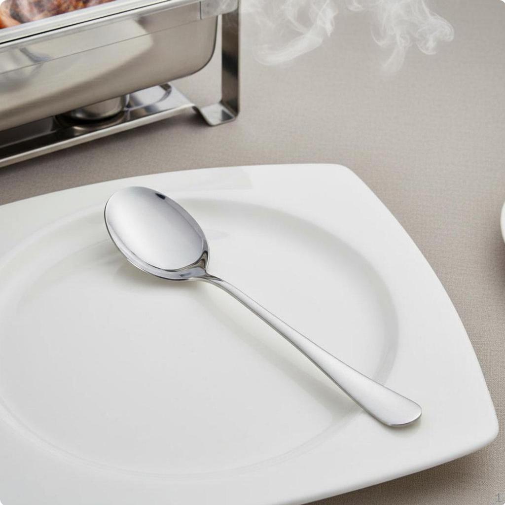 Stainless Steel Serving Spoon Professional Mirror Polished Kitchen Utensil for Caterers, Family