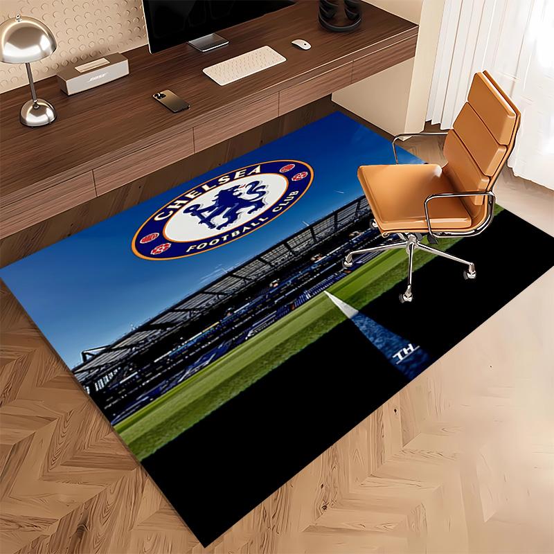 1pc Chelsea FC logo Print Area Rug - Soft, Washable Non-Slip Indoor Mat, Living Room, Home Office Decorative Rug,Office Decorative