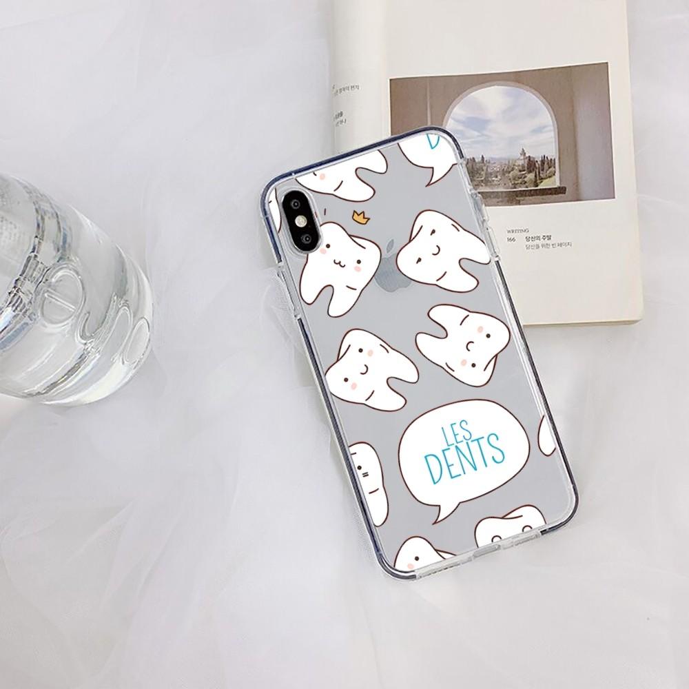 Zahnarzt Zahn Handyhülle Für iPhone 15 11 12 13 14 Mini Pro Max XR X XS TPU Klare Hülle Für 8 7 6 Plus SE 2020