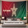 Custom Name Text Tapestry Morocco Football Personalized Polyester Wall Tapestry For Bedroom And Room
