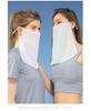 Women's Ice Silk Sun Protection Face Mask: Breathable, Ear-Hanging, Moisture-Wicking, Quick-Drying Veil for Outdoor Cycling and Driving.