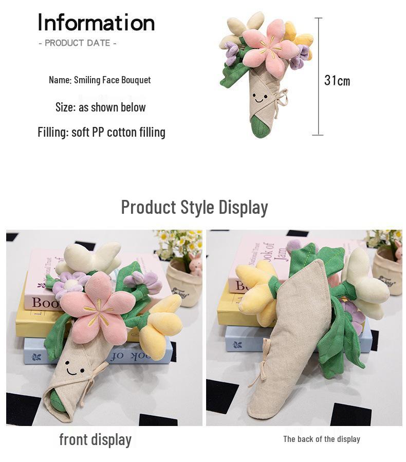 JC Handheld Plush Flower Doll Bouquet for Proposals, Confessions, Weddings, and Parties