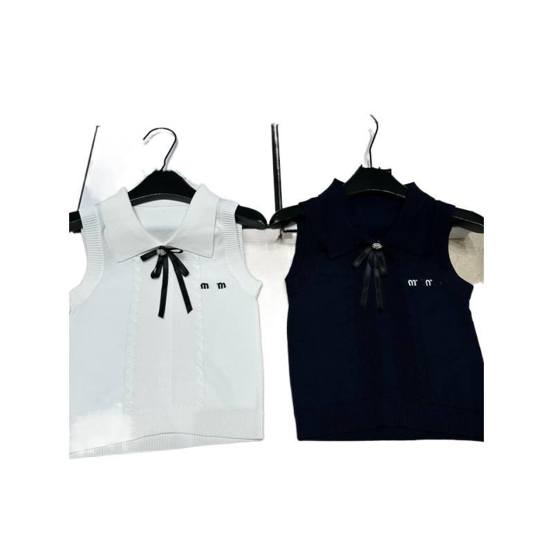 Miu Style 2026 Summer Bow Collar Knit Vest: Elegant, Slimming, and Versatile Top