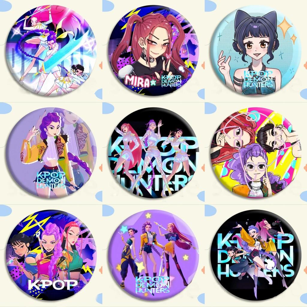 Demon Kpop Hunters Badge Character Pattern Anime Merchandise Fashion Fans Gift