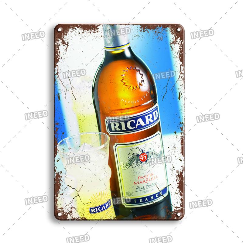 

INEED Ricard пиво ретро металлическая вывеска плакат винтажный настенный плакат жестяная вывеска декоративная настенная тарелка бар паб доска декор аксессуары 20x30cm