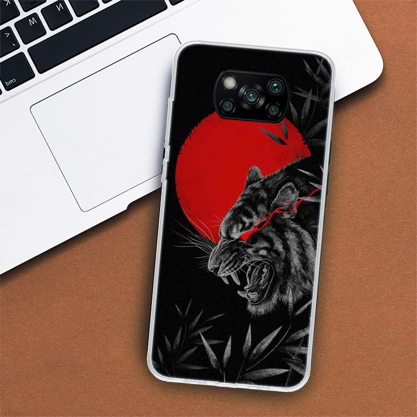 Japanese Dark Dragon Tattoo Phone Case For Xiaomi Poco X3 GT X4 NFC M4 Pro M3 M2 F3 F2 F1 Mi Note 10 A3 A2 Lite A1 CC9E Fundas