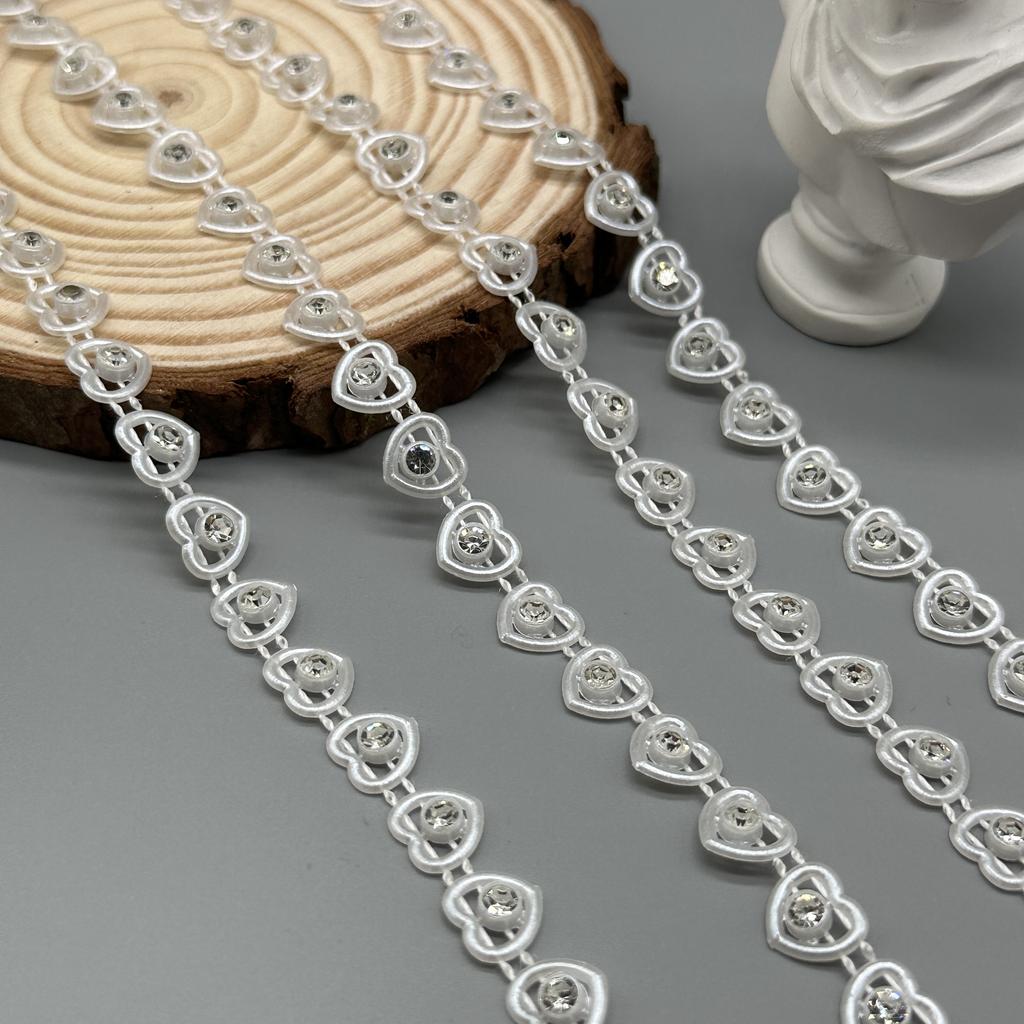 Sewing Lace Trim Rhinestone Plastic Cup Chain Pearl Banding DIY Bracelet Wedding Accessories