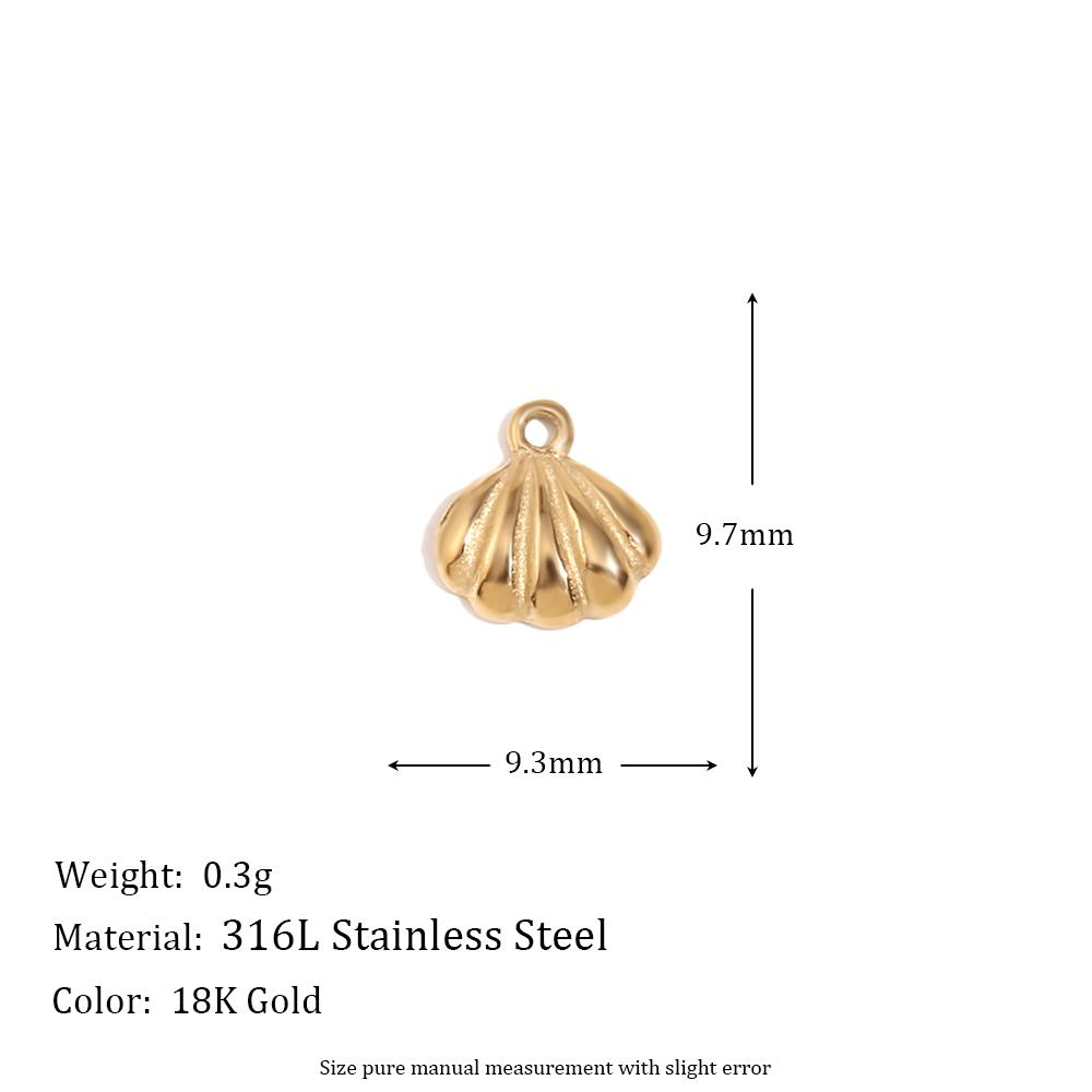 MamacitaSlay Lovely Scallop Dolphin Sparkling Coconut Tree Heart Bow Flower charms for jewelry making Stainless steel charm
