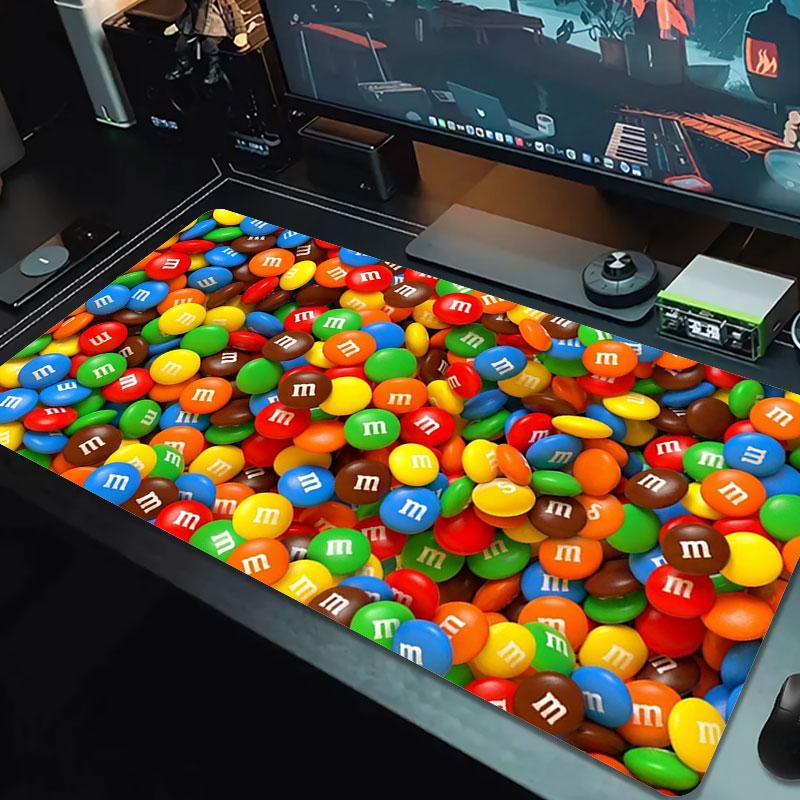 M&M's Large Size Mouse Pad Large Gaming Table Cushion Non-slip Laptop Tablet Big Mousepad XXL Mat Mini PC Playmat With Lock Edge