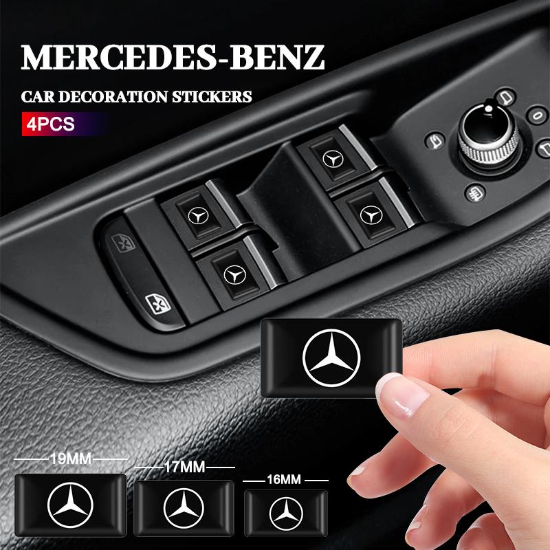 4pcs Lables Car Steering Wheel Sticker Hub Caps Center Decals For Mercedes Benz AMG W206 W204 W205 W212 W213 W221 W222 W240W211 CS1