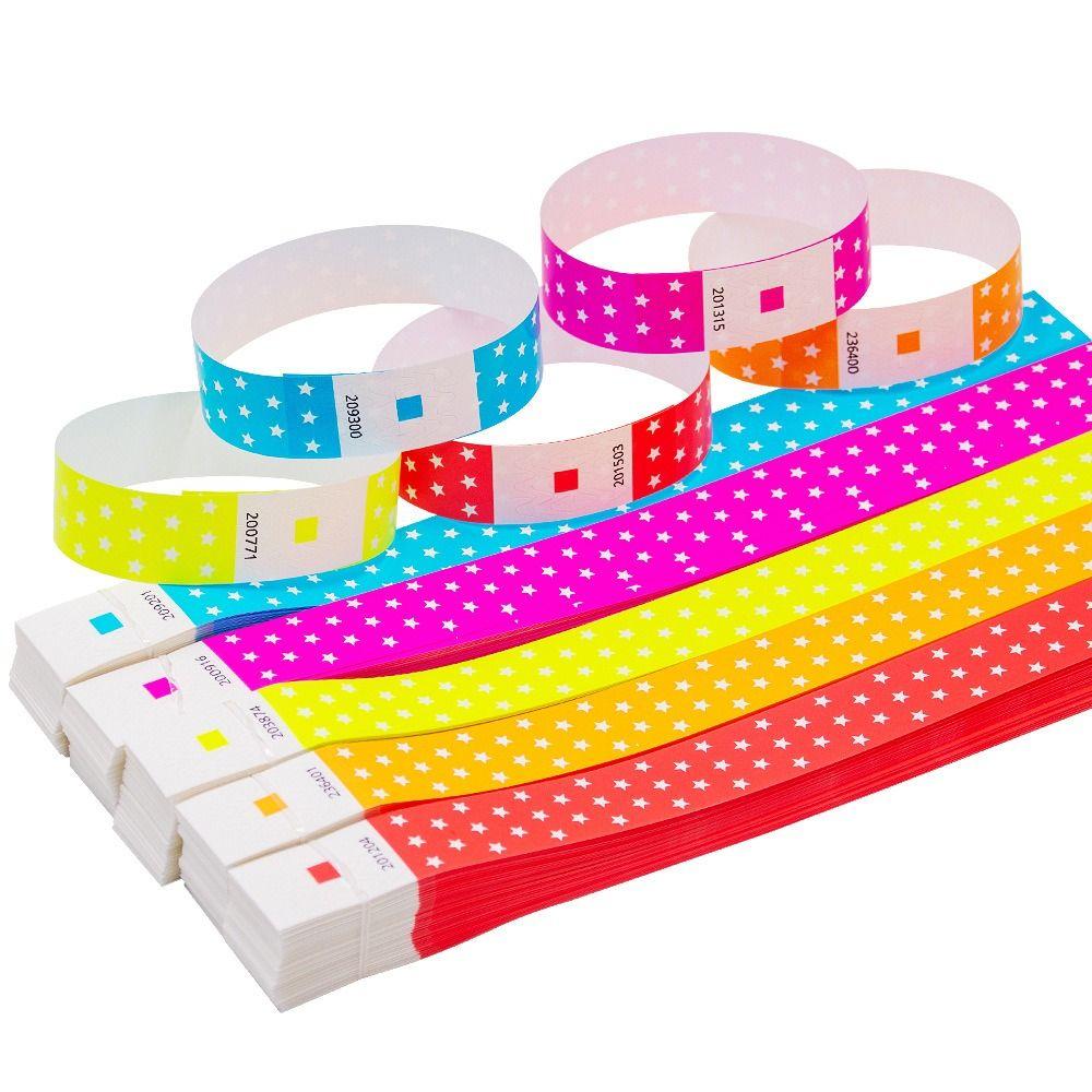 100Pcs Synthetic Paper Disposable Wrist Strap Waterproof Party Bracelets  Amusement Park