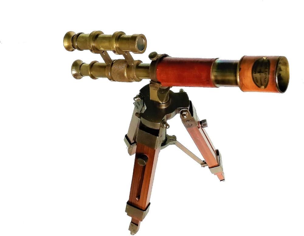 

Латунный телескоп с деревянной подставкой-штативом в морском стиле, винтажный декор для стола M аэро